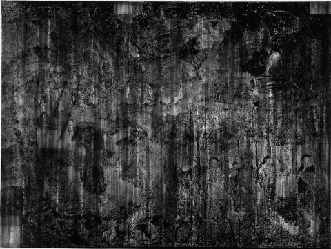 阿兰·哈克(Alain HUCK),黑井阿美(Kuroi Ame),2007年,纸上木炭,250x368厘米
