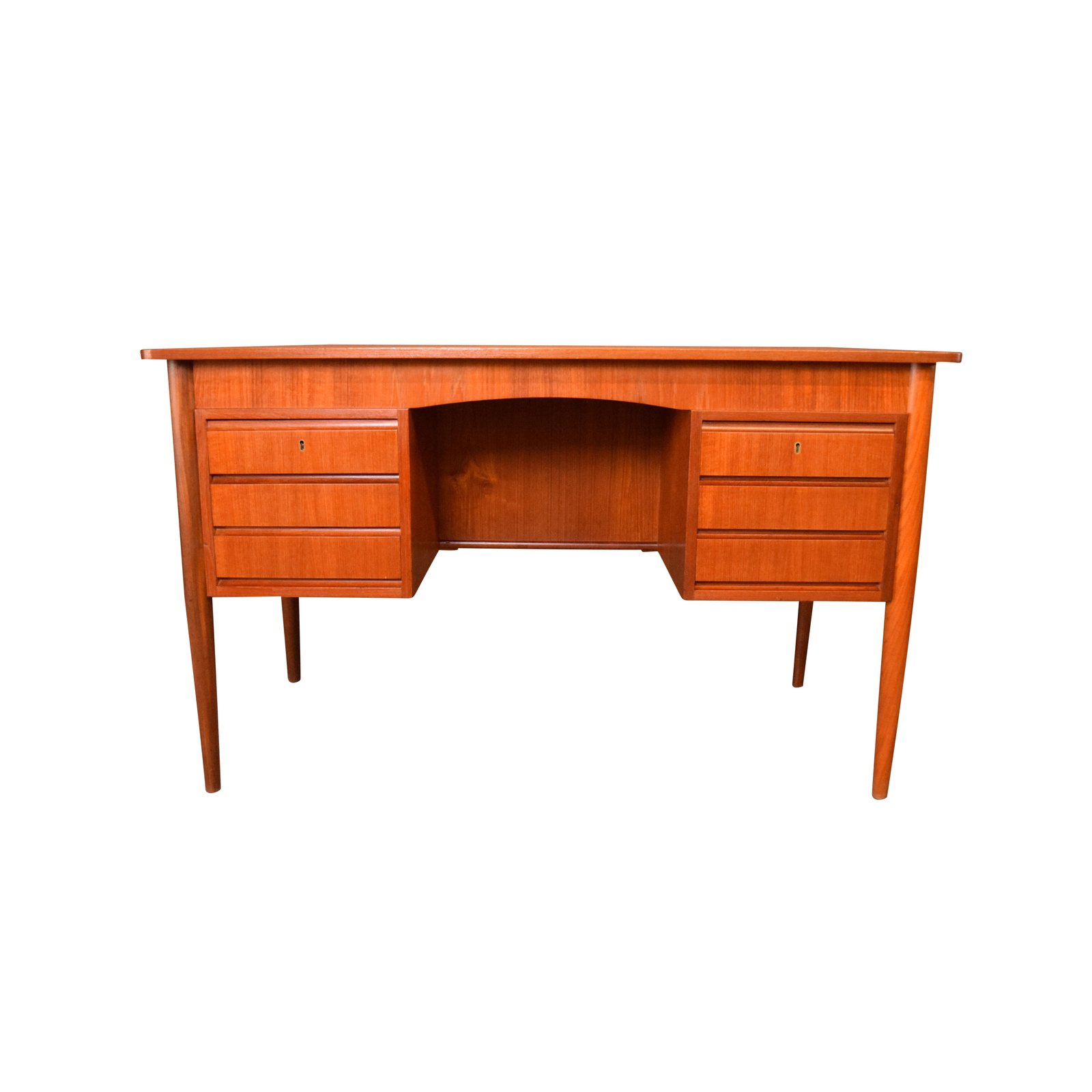 Vintage Danish Mid Century Teak Writing Desk Aymerick Modern