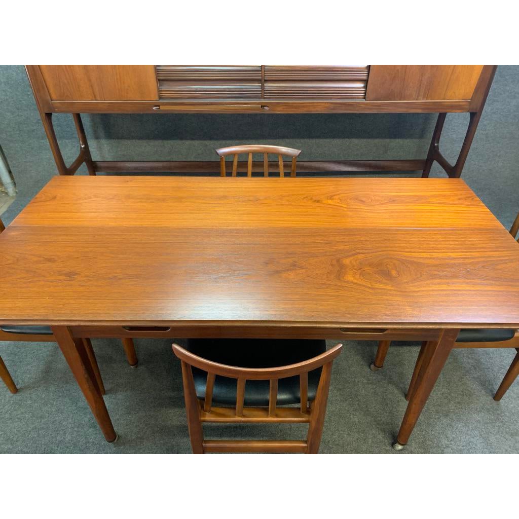Vintage British Mid Century Modern Teak Credenza Dining Set By