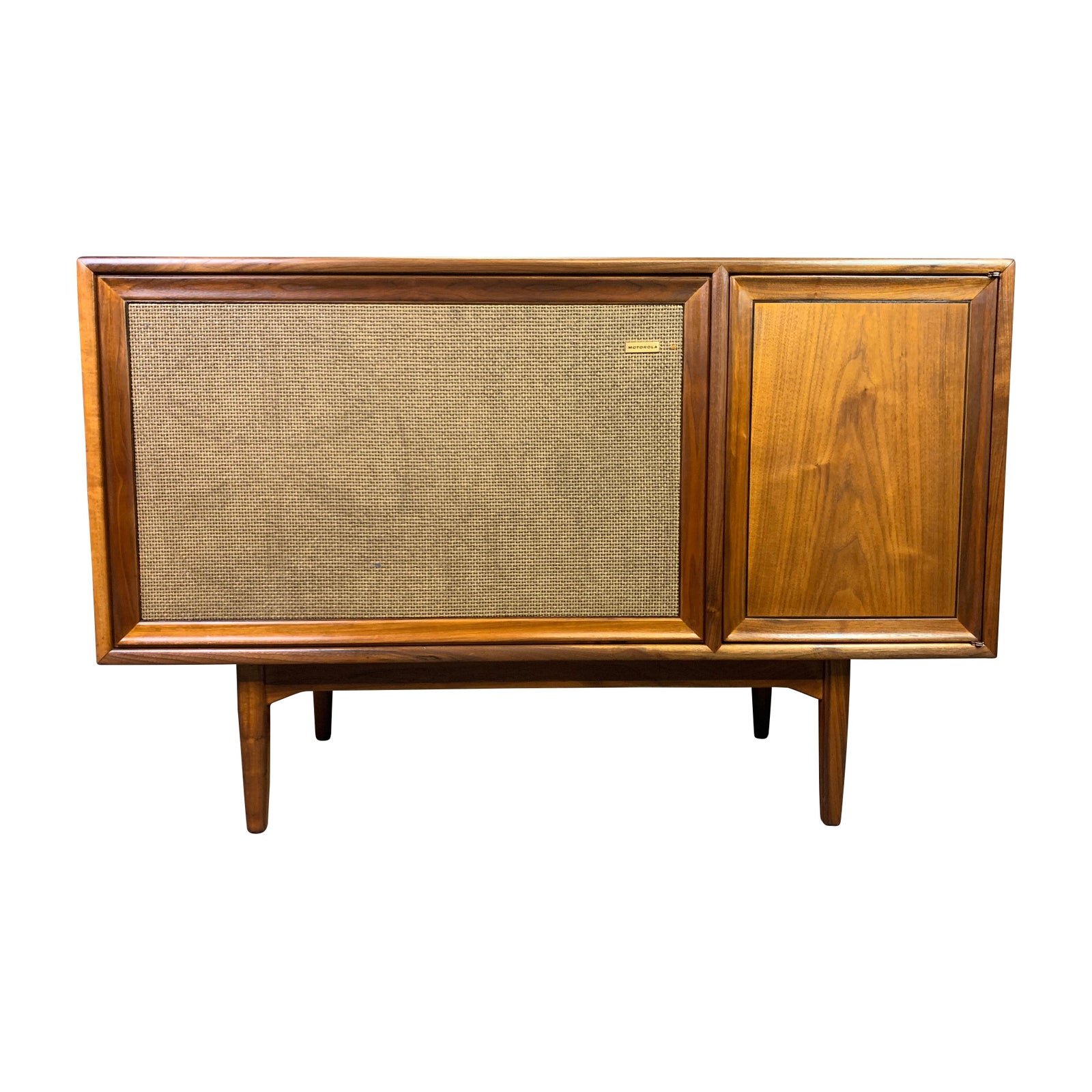 Vintage Mid Century Modern Walnut Declaration Stereo Console By