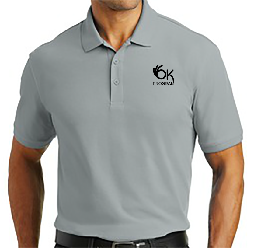 gray polo shirt