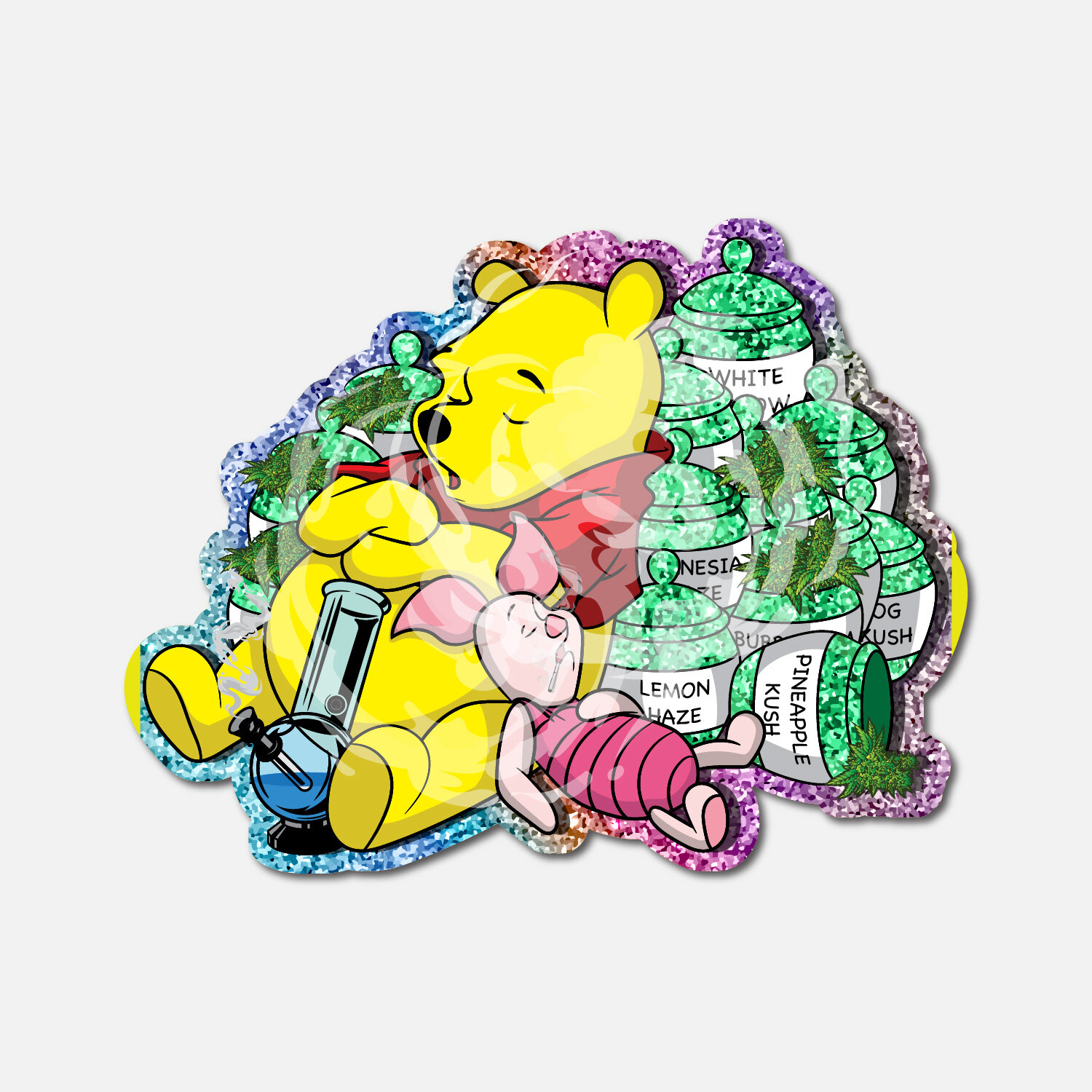 Smoking Pooh Bear Vinyl Sticker 