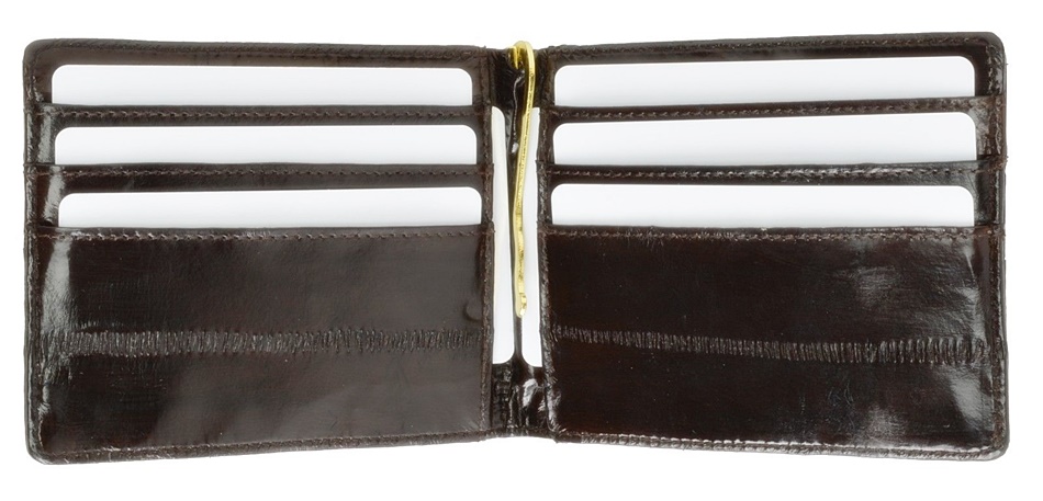 genuine eel skin wallet with 6 slots for card for women. 