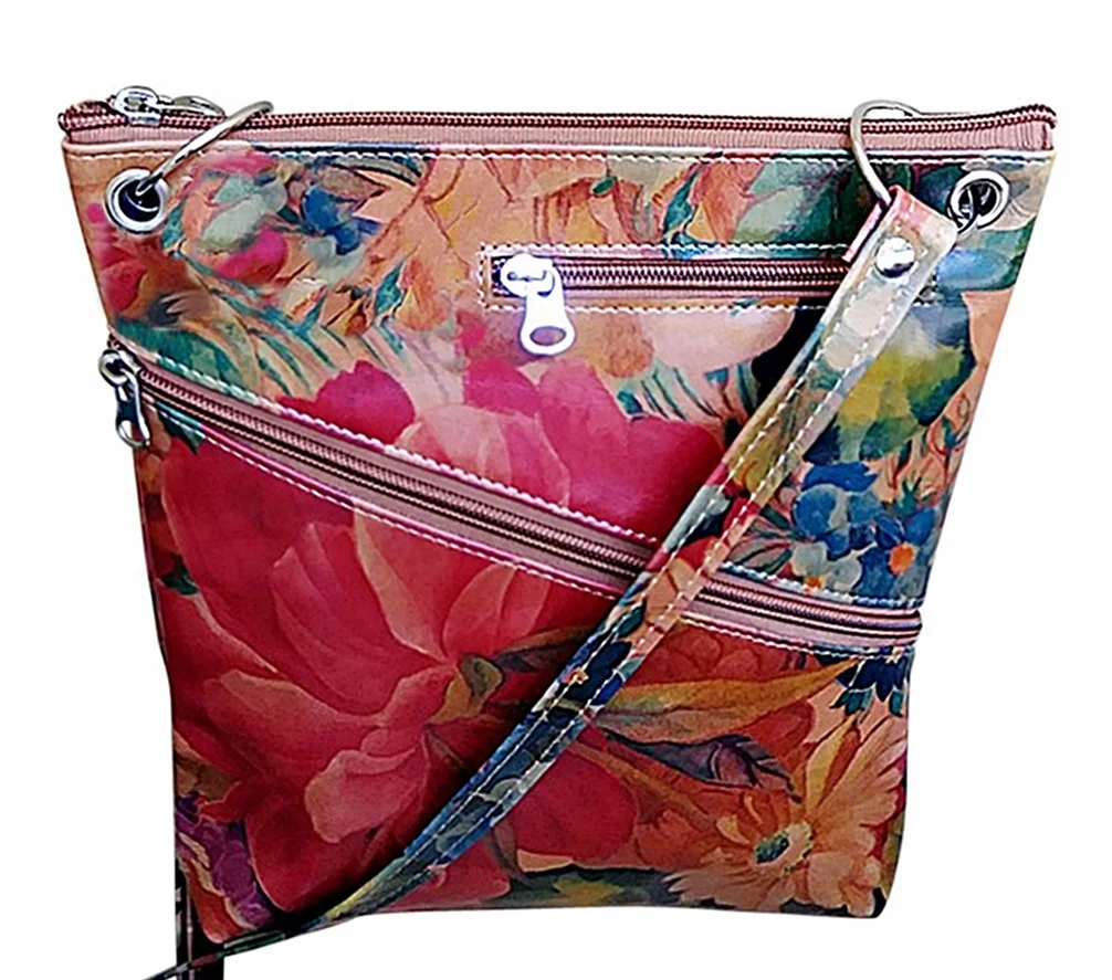 floral leather purse