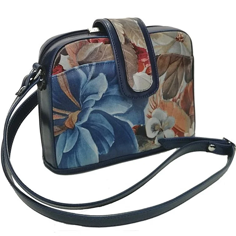 floral leather purse