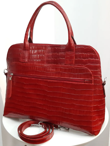 Womens red leather satchel bag, Handmade leather bag