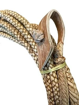 Argentine BRAIDED RAWHIDE 46' LARIAT Lasso Rodeo Ranch Gaucho Leather Western !!