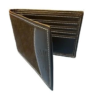 Genuine, Authentic Carpincho / Capybara Hide Men's Credit Card Wallet - Argentine Cowhide Leather Trim - Naty-NC/1720-C.Bk — Pieces Of Argentina