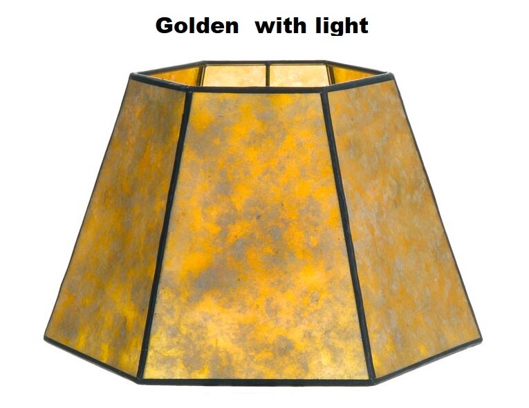 Amber Mica 10 Inch Hexagonal Drum Lampshade with Uno Fitter 6 X 10 X 7 