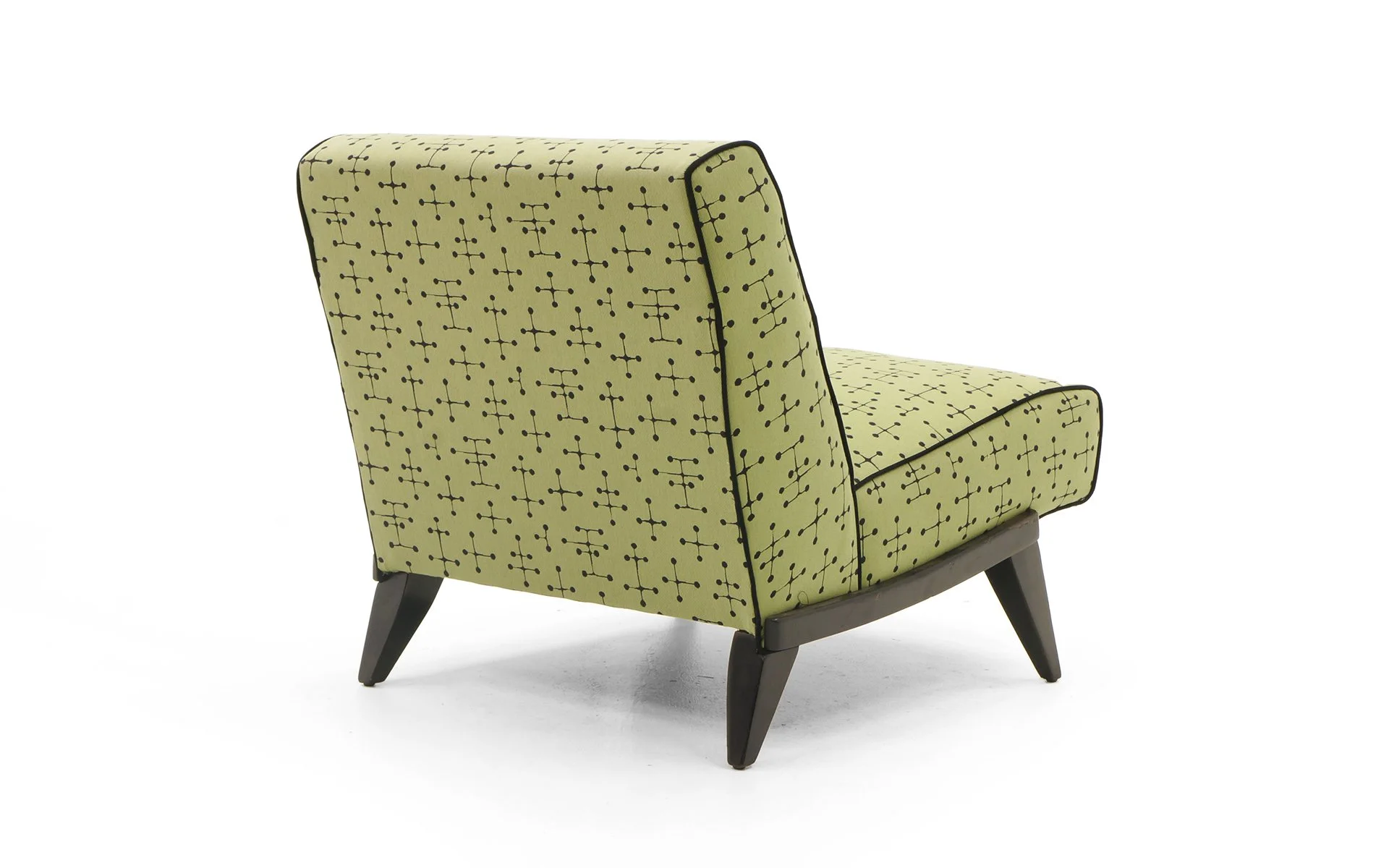 Midcentury Armless Lounge Slipper Chair Newer Green Eames Fabric
