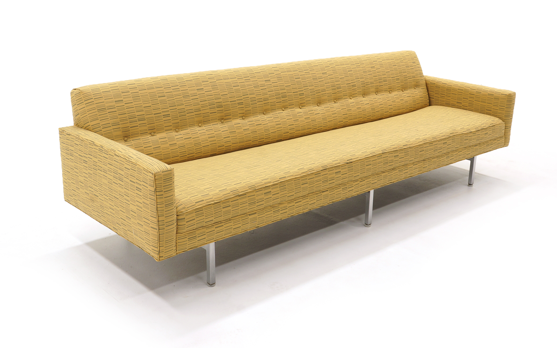 George Nelson Modular Group Sofa Chair In Nos Alexander Girard Lines Fabric Retro Inferno