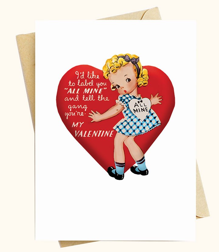 Bee All Mine - Vintage Valentine Note Cards