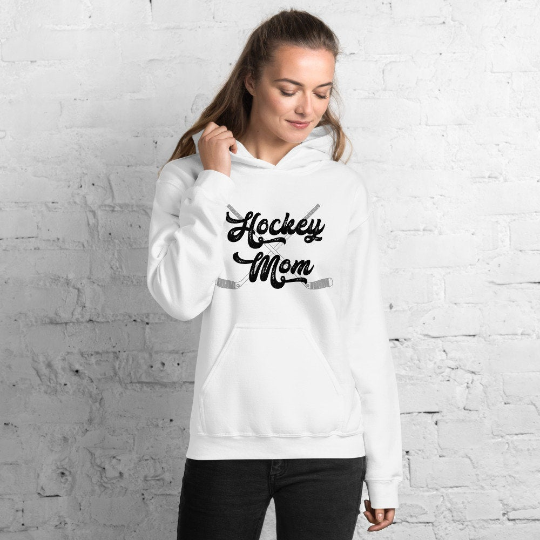 White Hockey Mom Hoodie — Archer's 