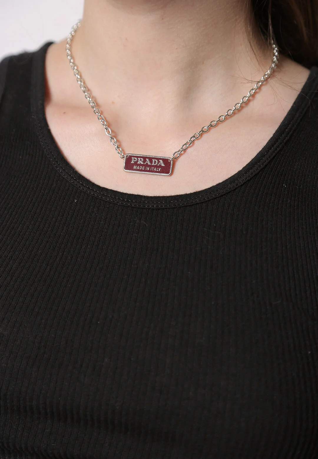 Prada block necklace deals