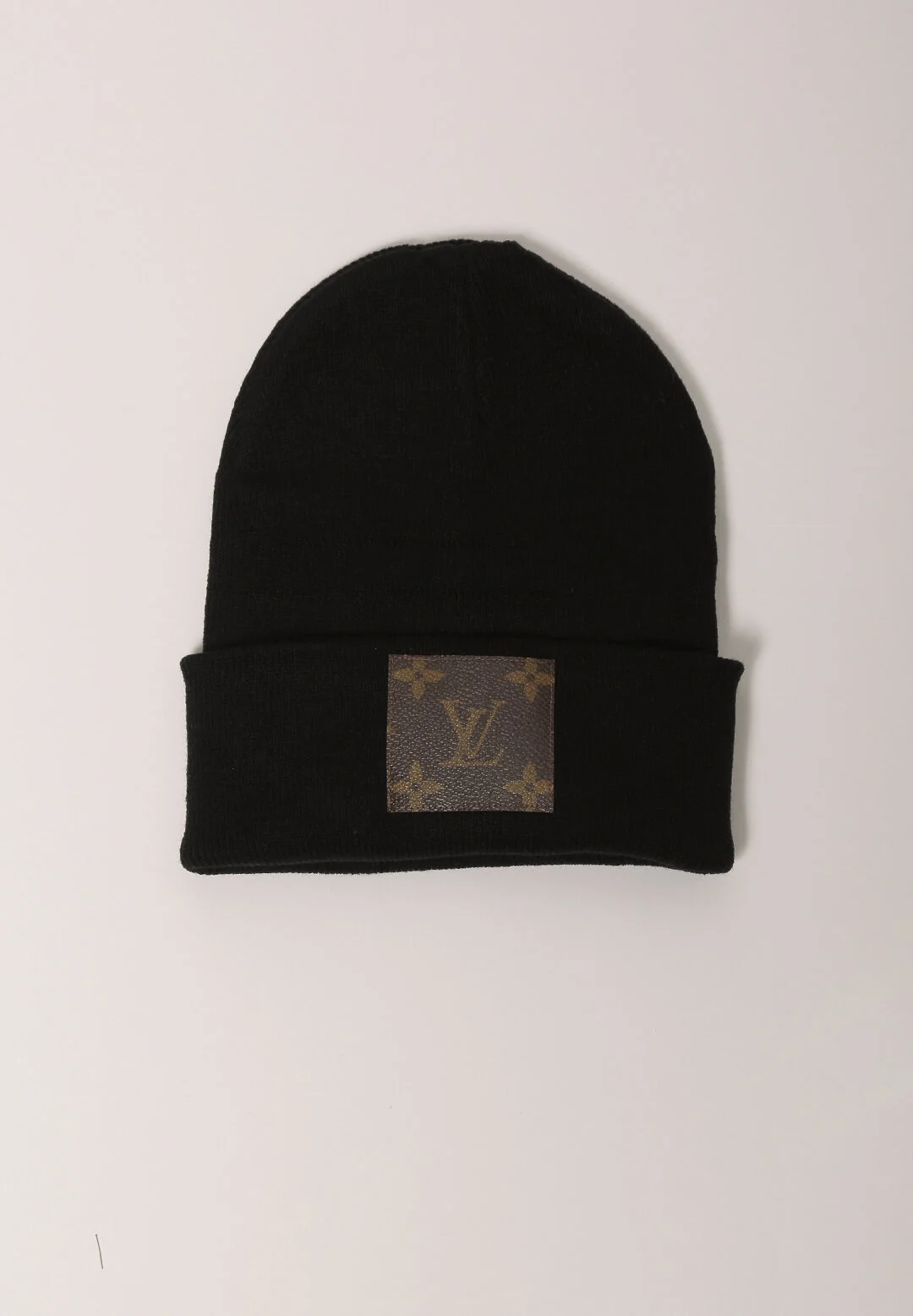 designer patched beanies —