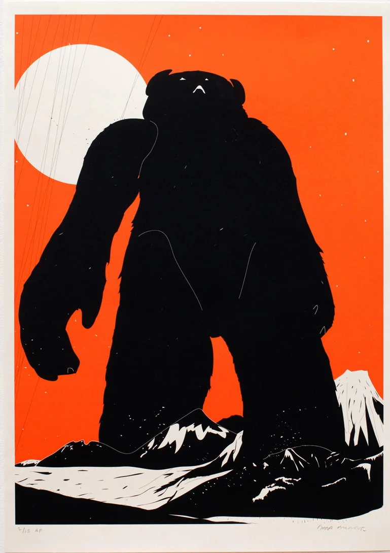 Phil Ashcroft Yeti Over Mount Fuji Tangerine Kin Studio