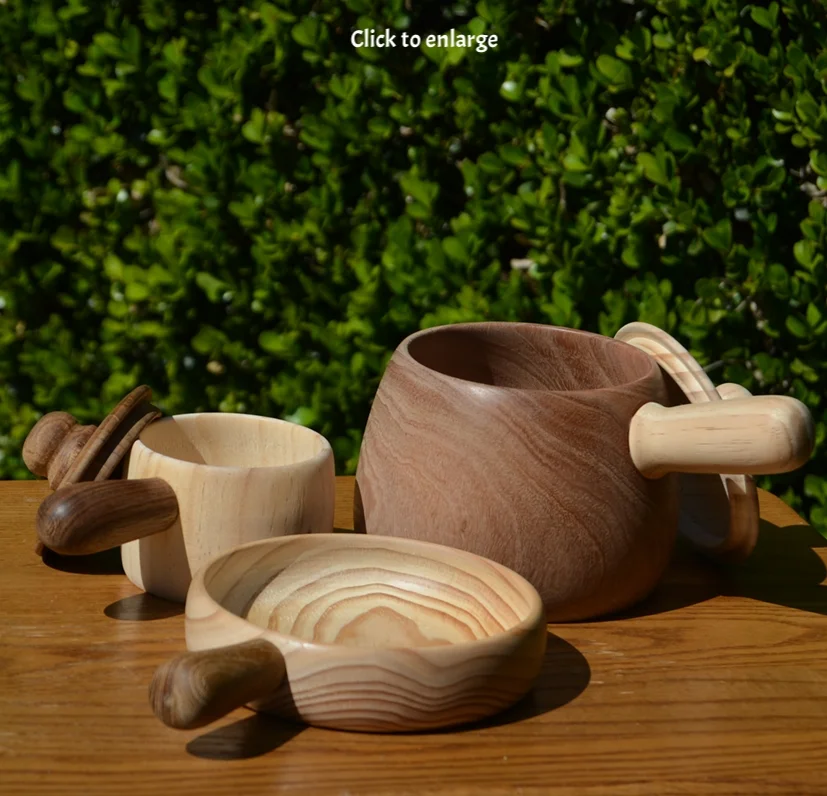 wooden pots and pans