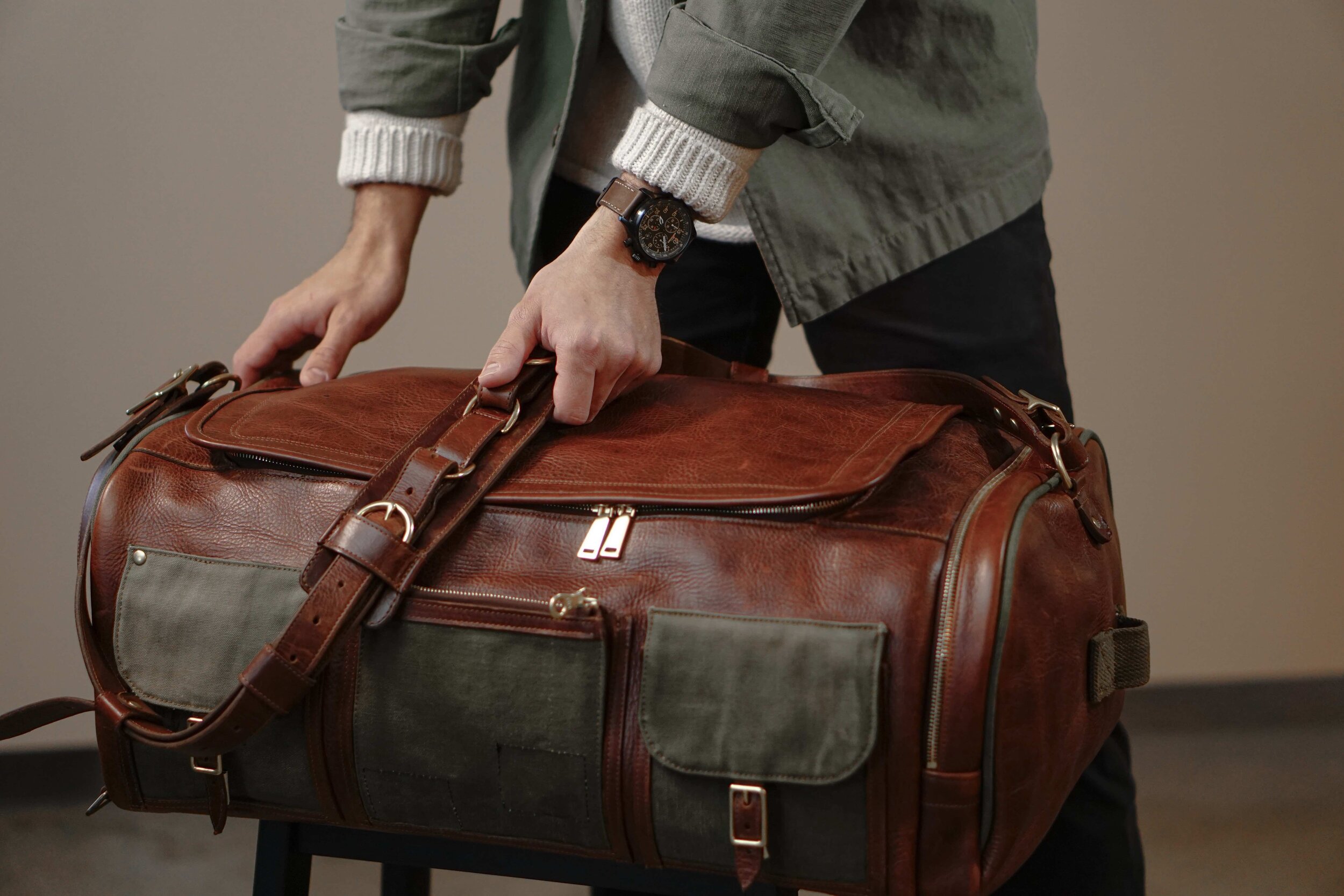 The Bourdain leather duffel bag, handmade leather duffel bag — Blackburn  Goods
