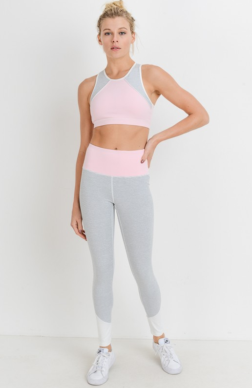 pastel pink sports bra