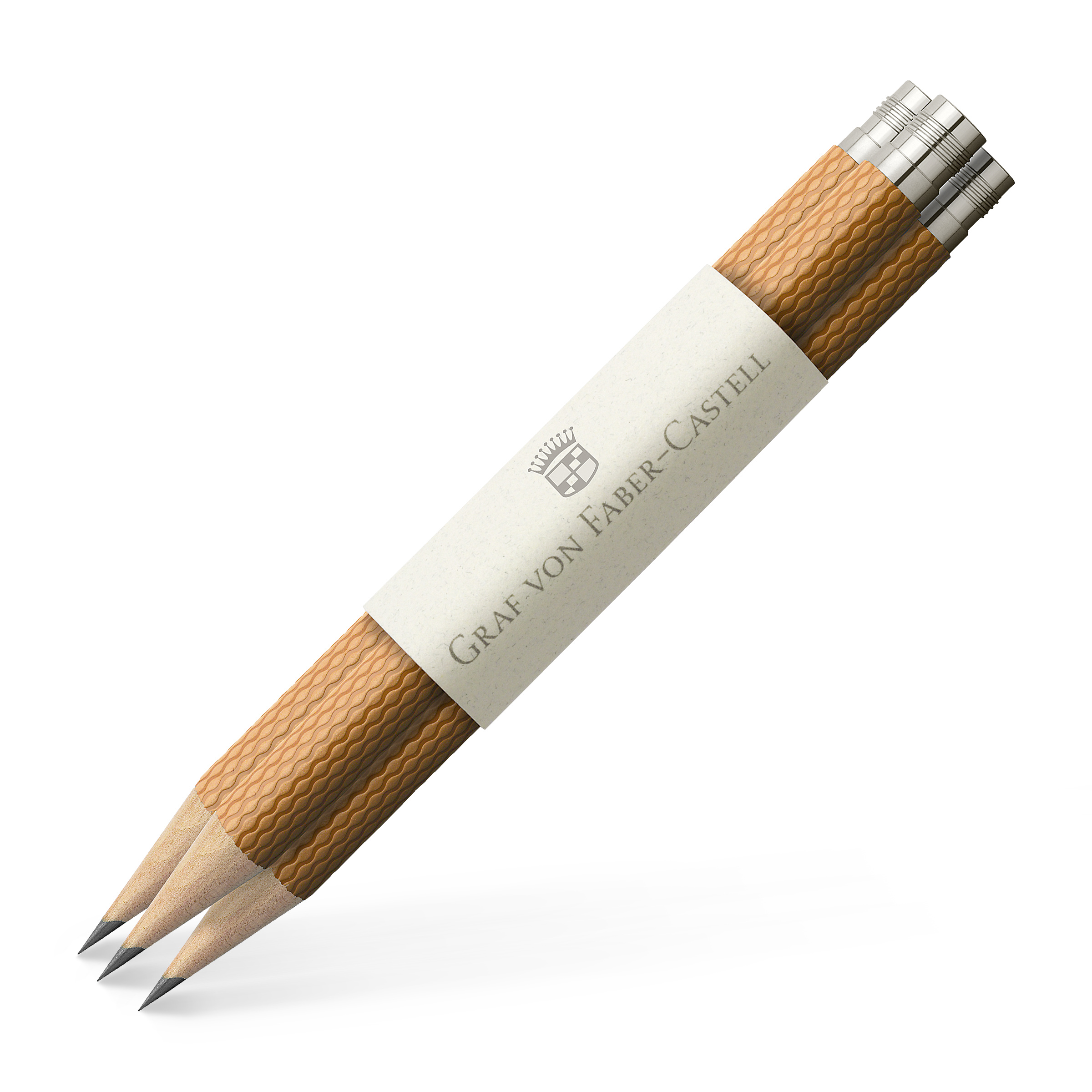 Graf Von Faber Castell 3 Graphite Guilloche Brown Spare Pencils