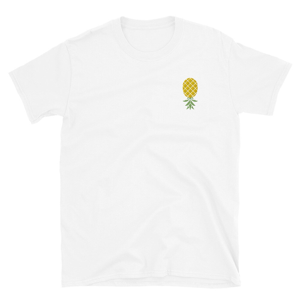 Swingers Upside Down Pineapple Embroidered T-Shirt — 4OURPLAY