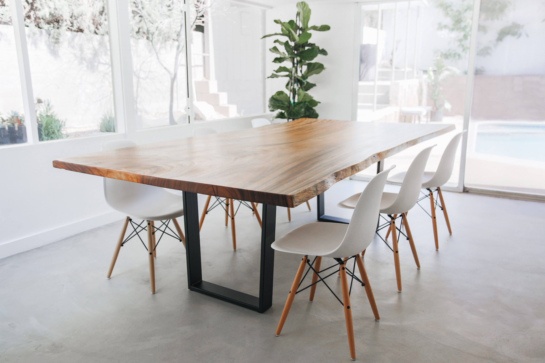 Modern Live Edge Wood Dining Table