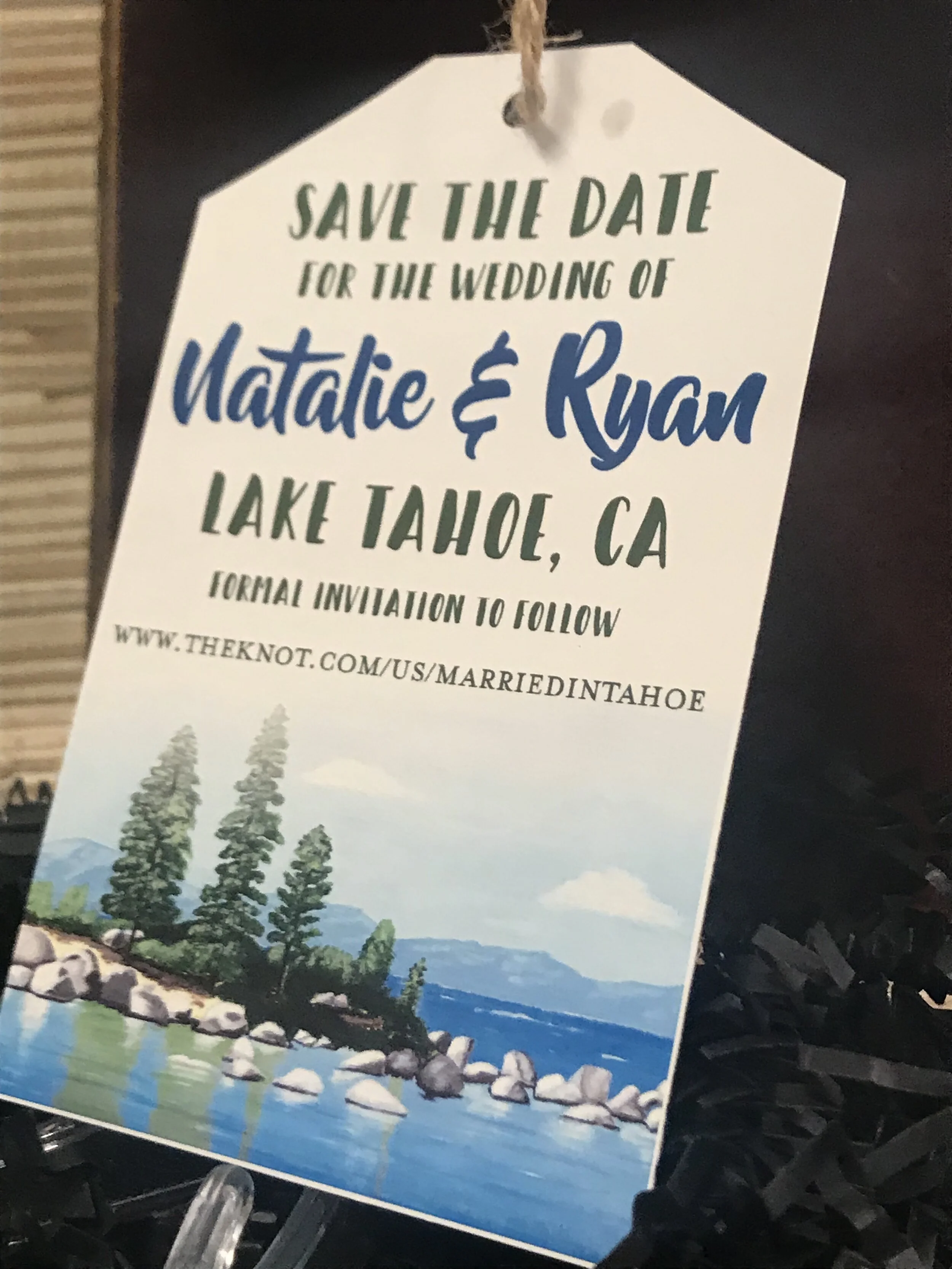 Lake Tahoe Luggage Tag Save The Date Magnet The Stylish Scribe
