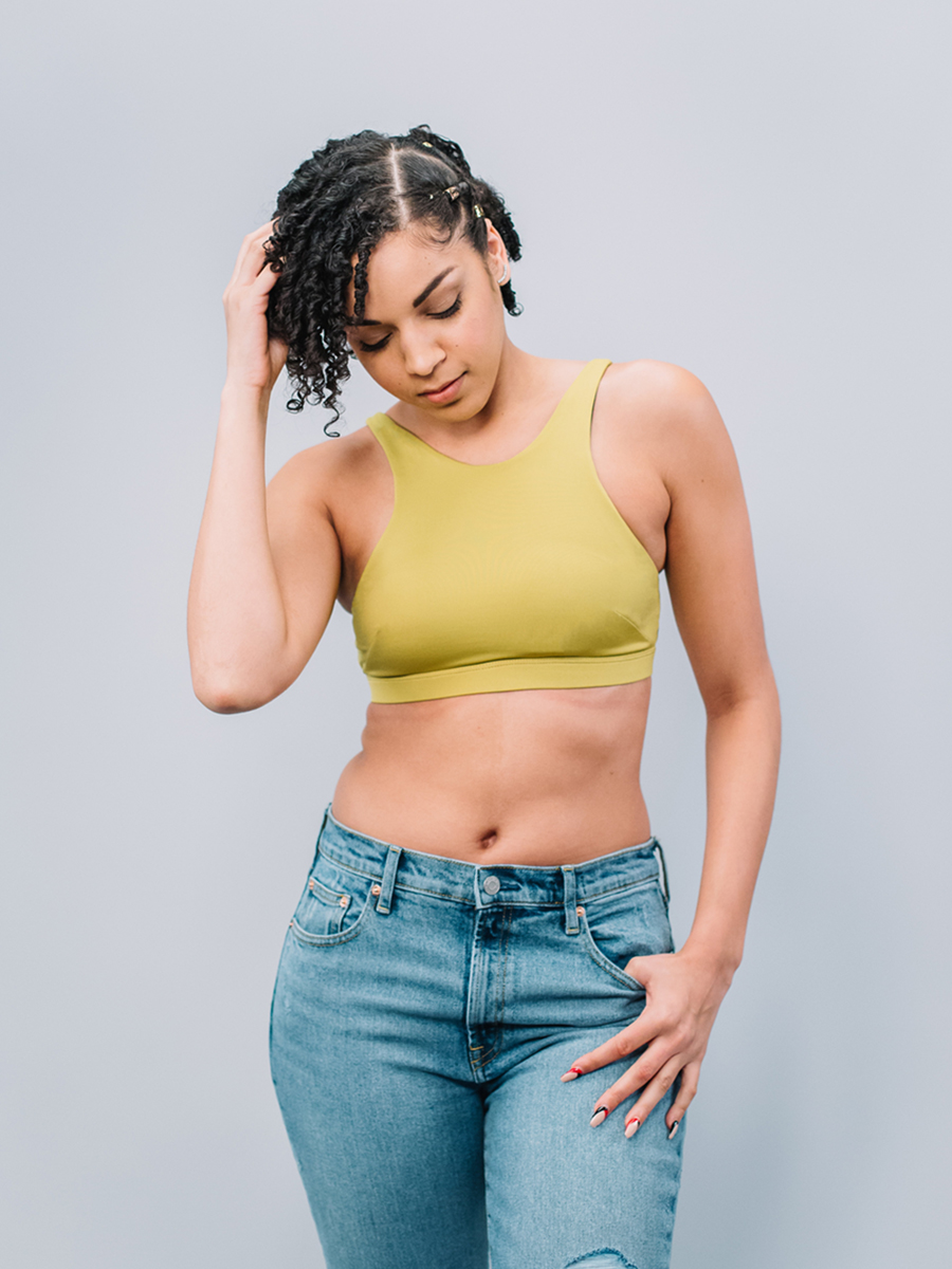 high cut sports bra