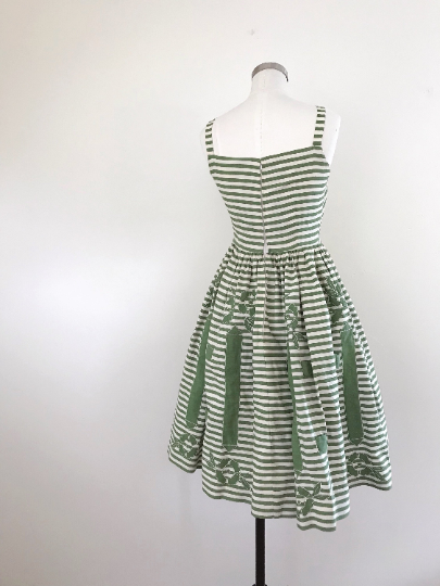green and white sundress