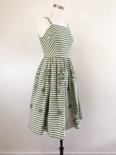 green and white sundress