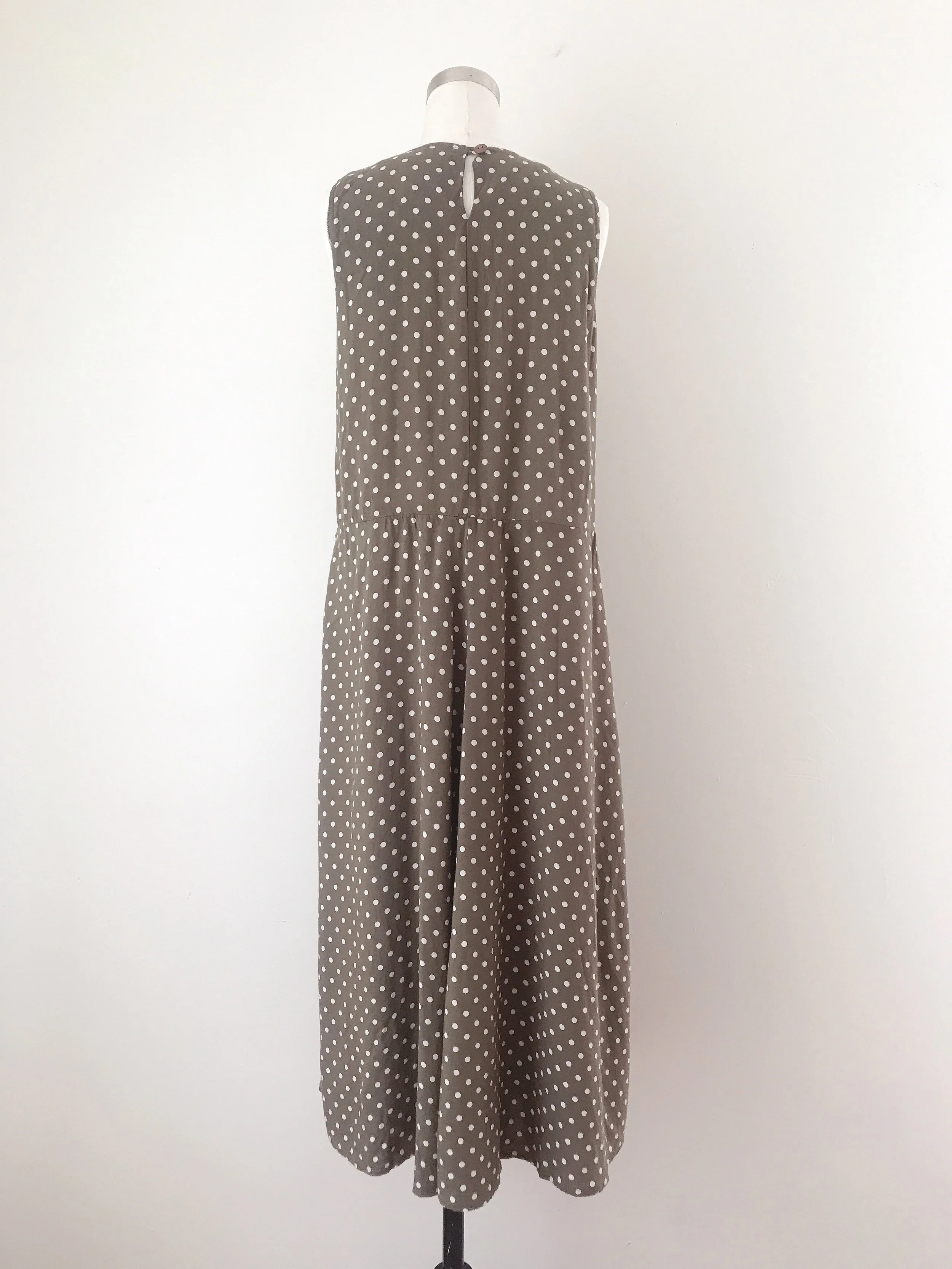 olive green polka dot dress