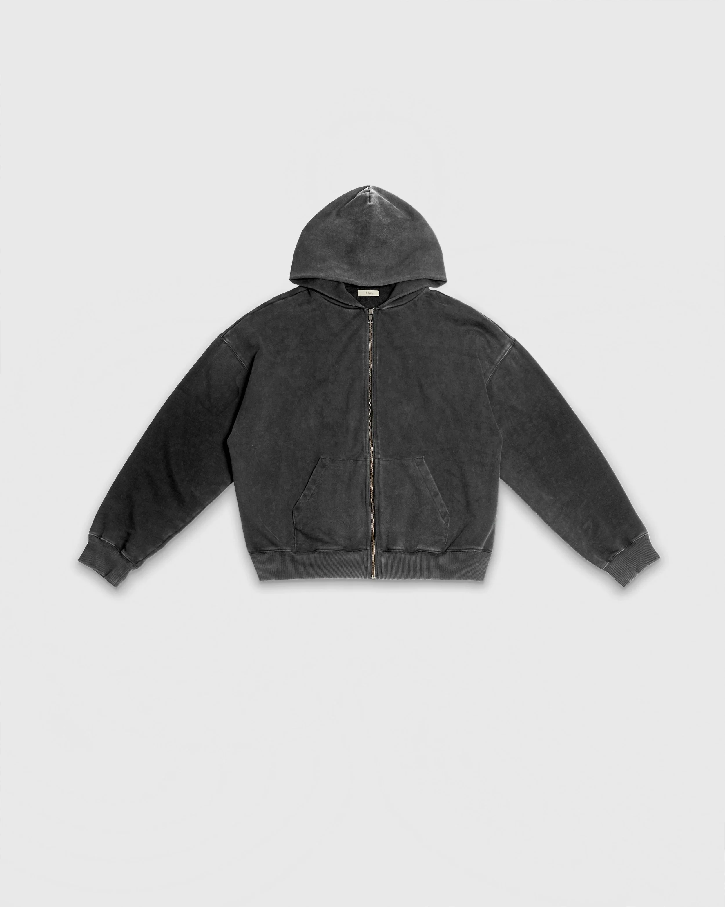 ZIP HOODIE (WASHED GREY) — OJARDORF