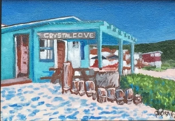 Crystal Cove Cottage 5 X7 Framed Christopher Pecharka Artist