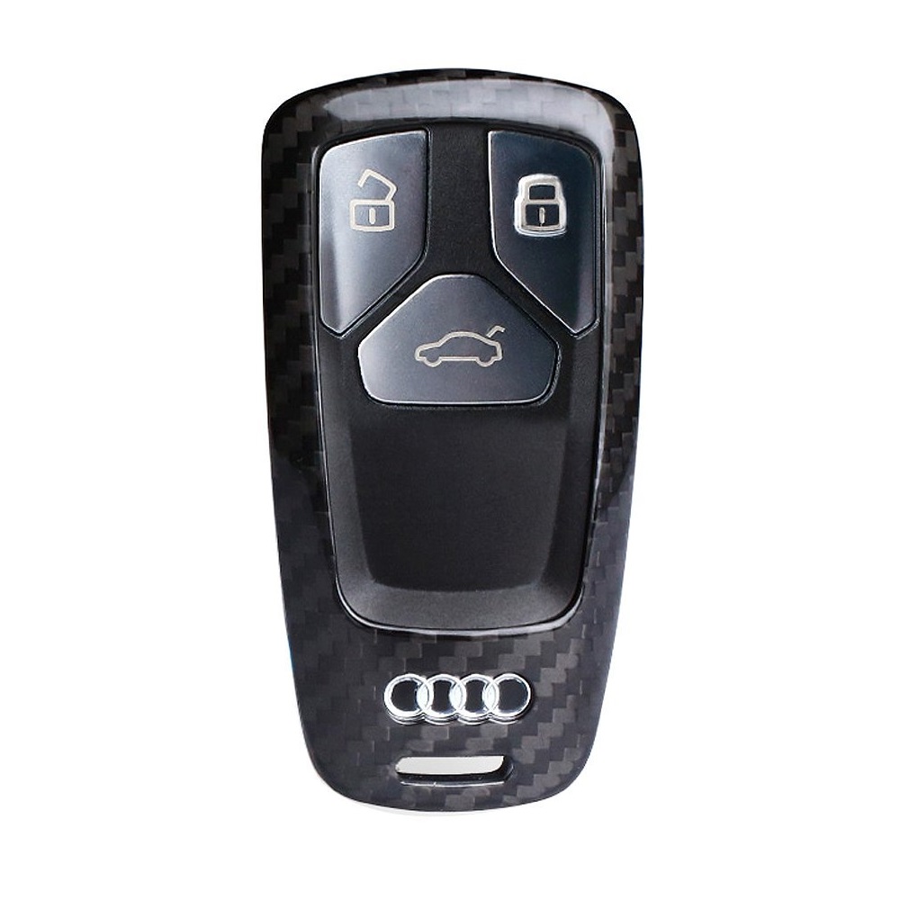 L-TAO Carbon Fiber Pattern Car Key Cover Key Case for Audi A4 S4 B7 B8 A6 A5 A7 A8 Q5 S5 S6 Q7 Smart Car Keychain Holder Car Styling