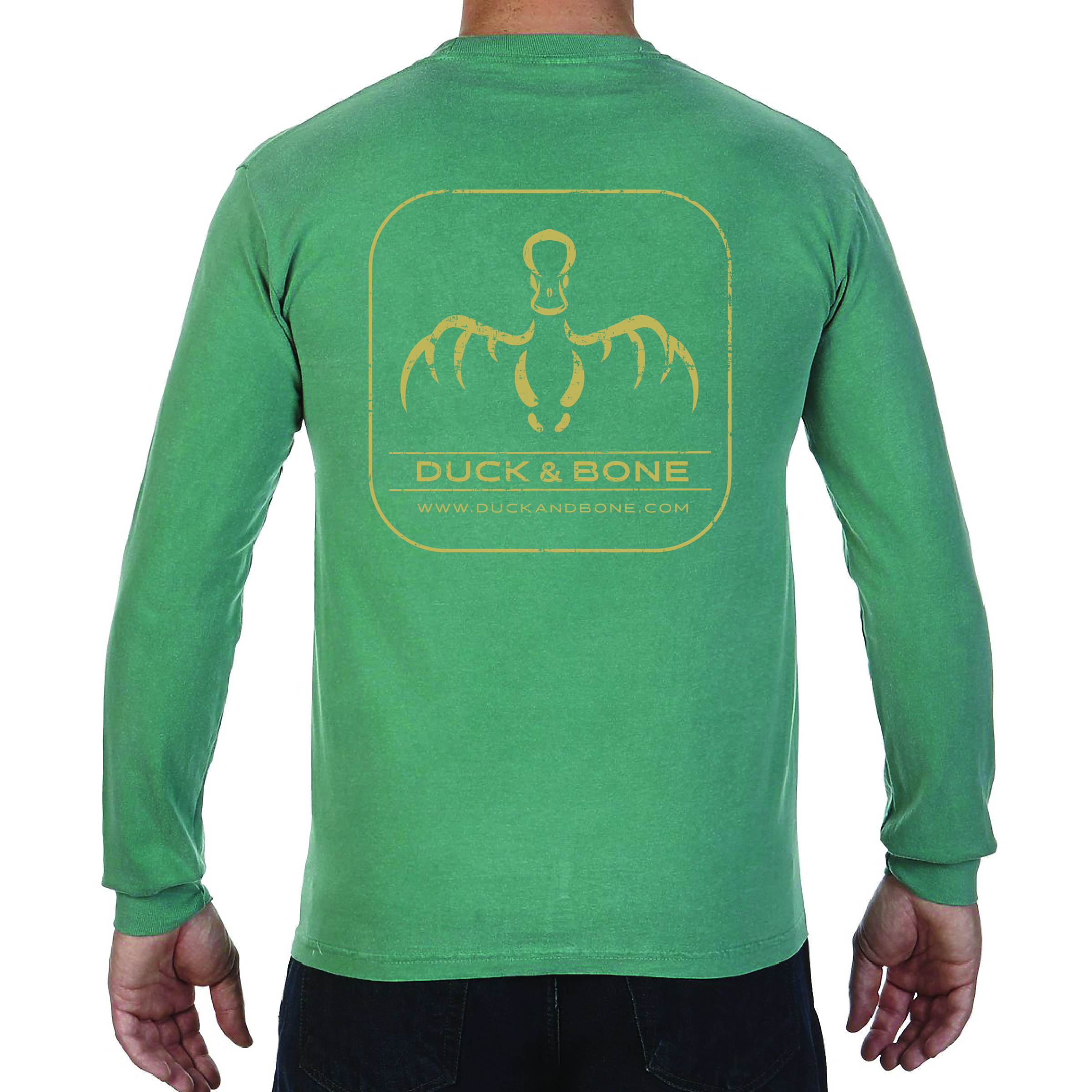 Light Green Long Sleeve Pocket Tee Comfort Colors Duck Bone