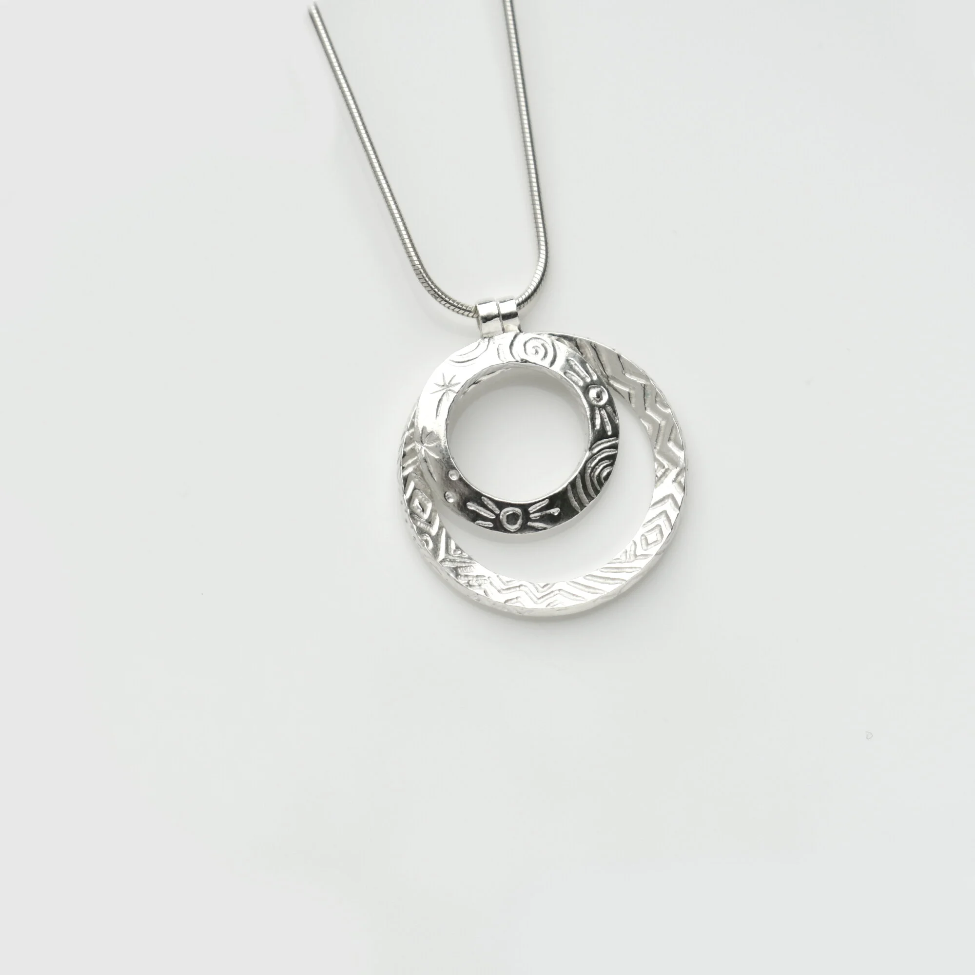 Heaven | Double Circle Pendant | Silver 