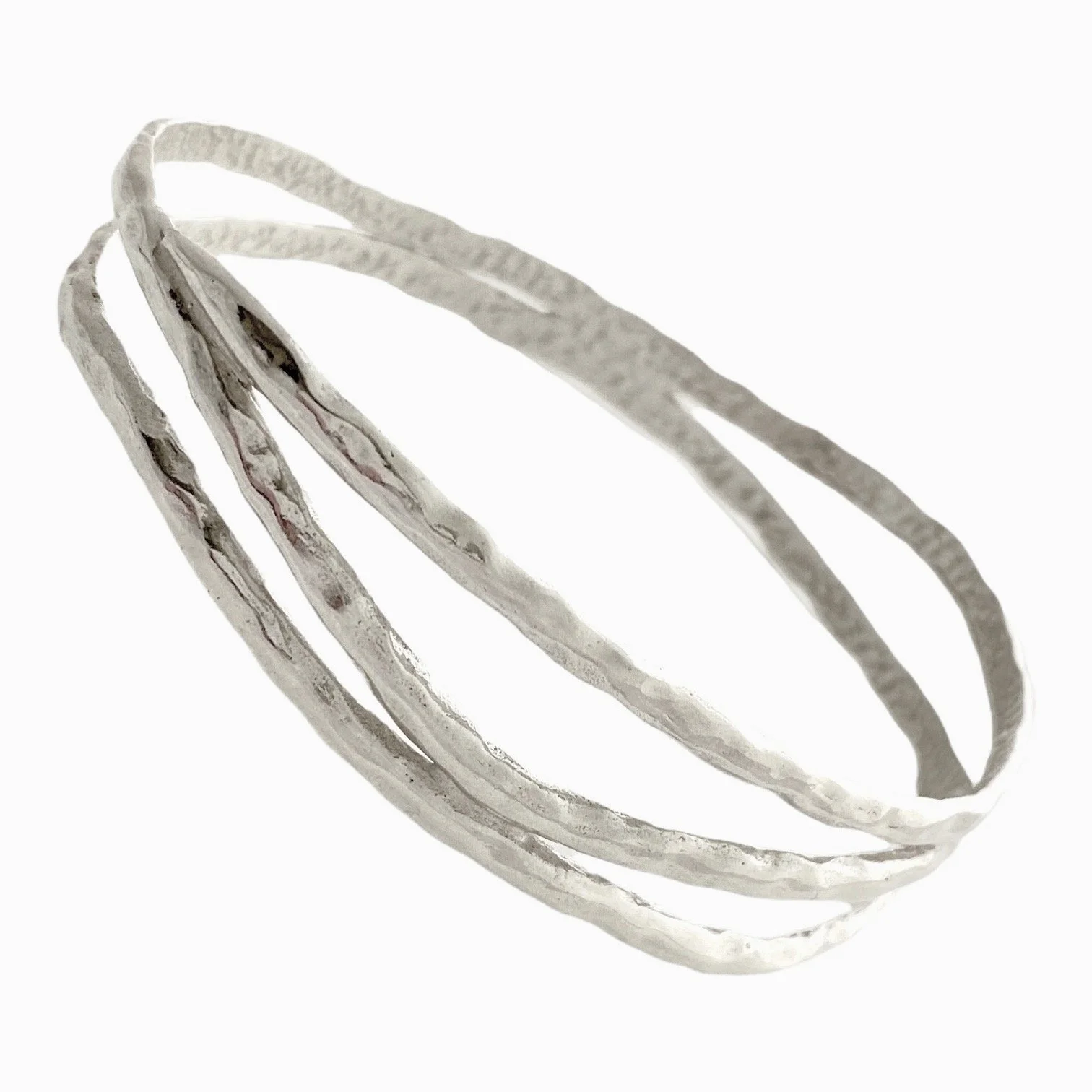 Reflections Three Strand Sterling Silver Bangle Martina Hamilton Irish Jewellery Design