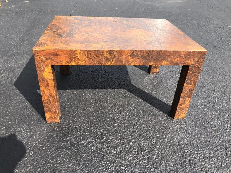 Paul Evans Style Parsons Coffee Or Side Table Fleur De Lis