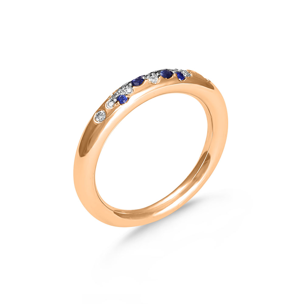 To the Moon and Back - 18ct Gold, Diamond and Blue Sapphire Pavé Ring -  Hargreaves Stockholm