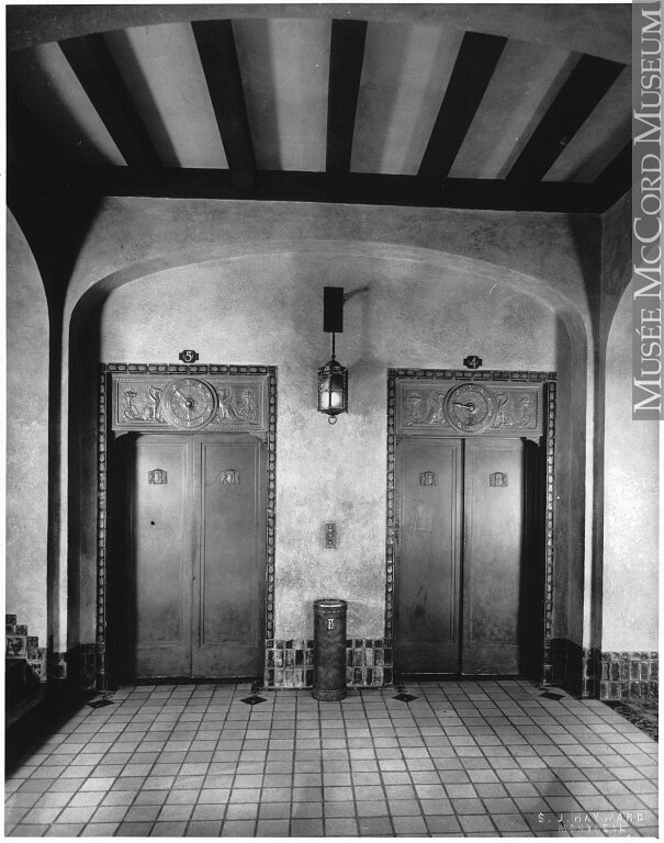 魁北克市魁北克市,Chateau Frontenac,办公室附近的电梯厅,1925年