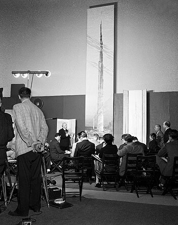 伊利诺伊州新闻发布会。谢尔曼之家酒店会议室。 1956年10月16日,