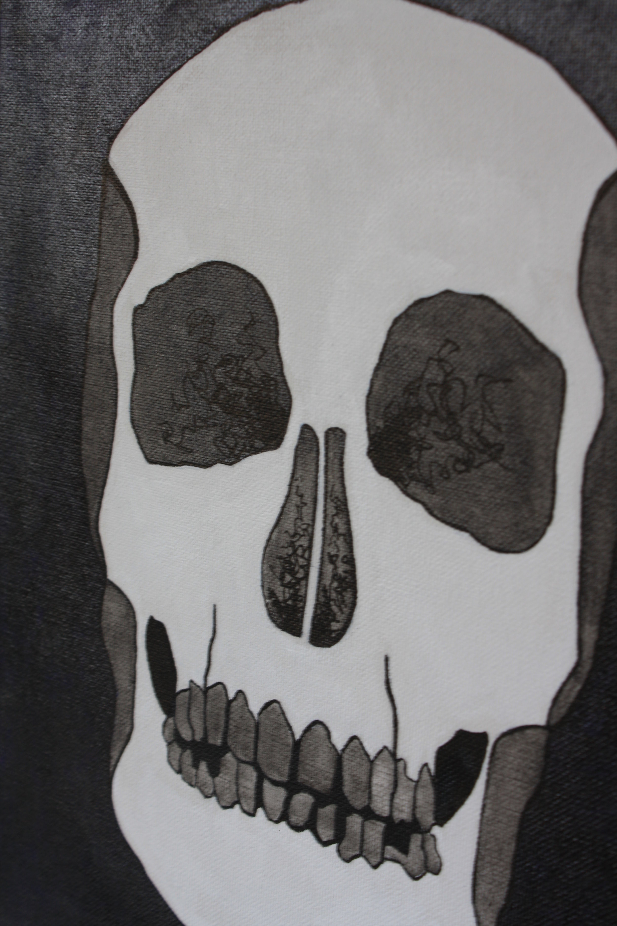 White Skull Original Painting Champagne Reid
