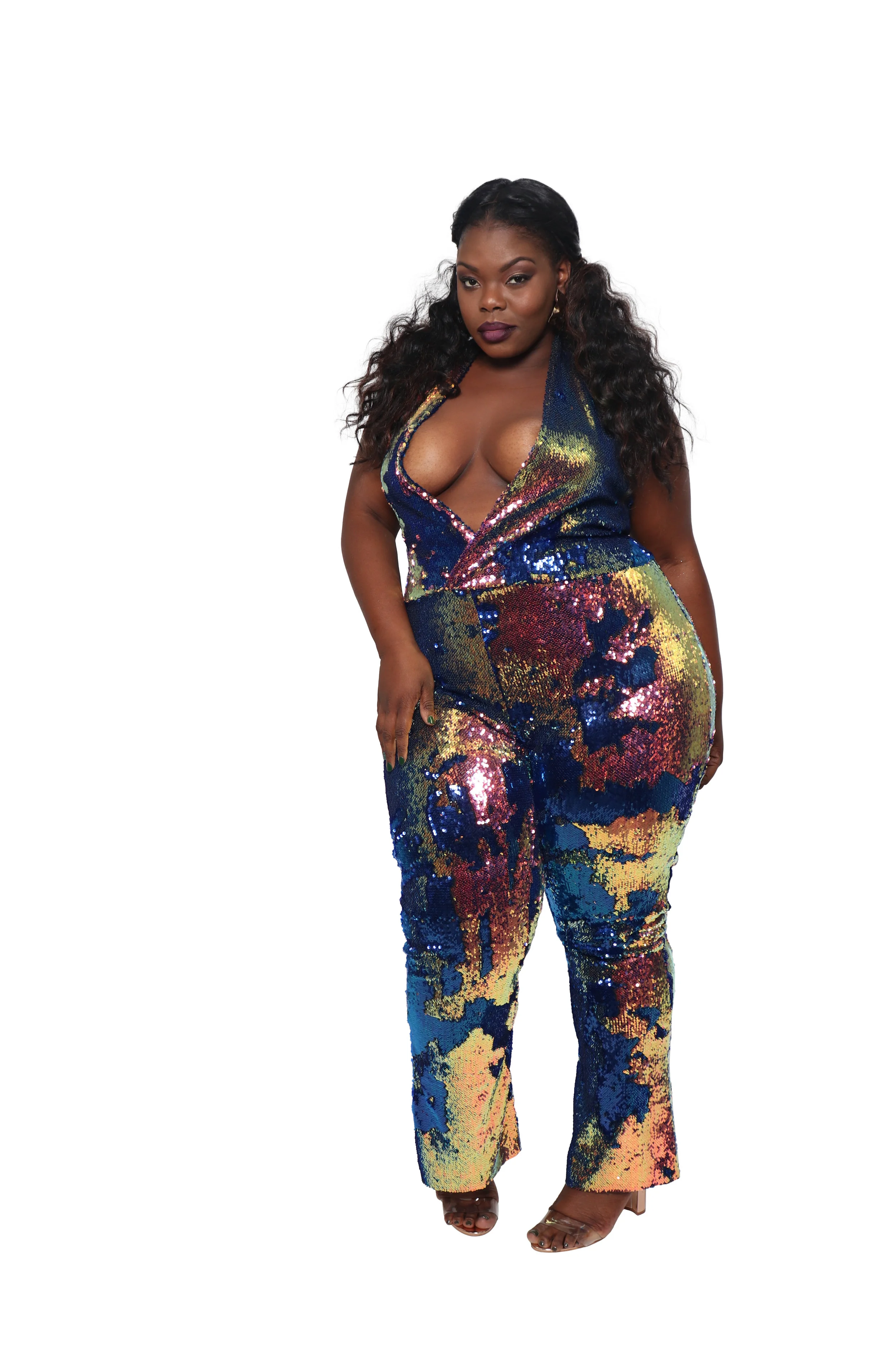 full body sequin jumpsuit