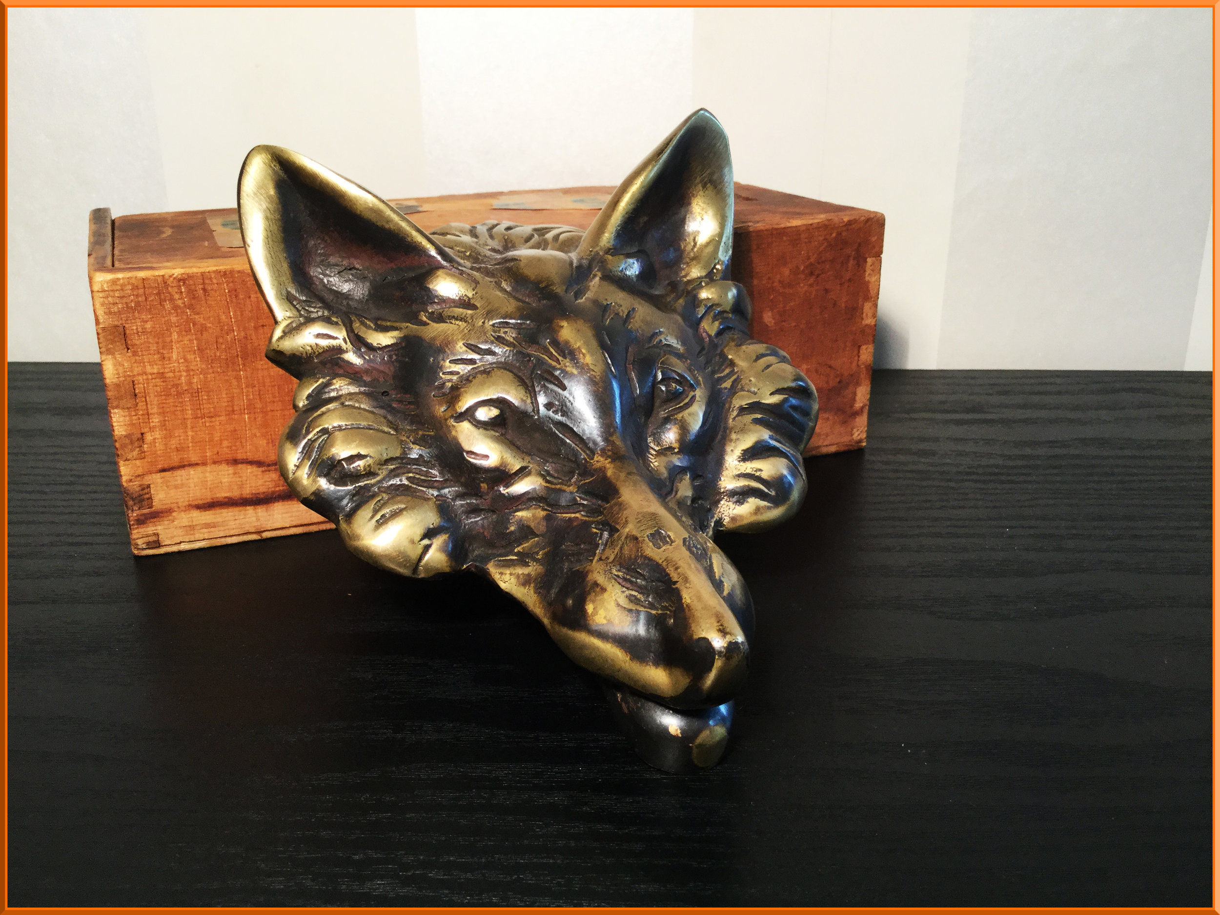 Brass Wolf Head Door Knocker C 1960 S Sirtorial Vintage