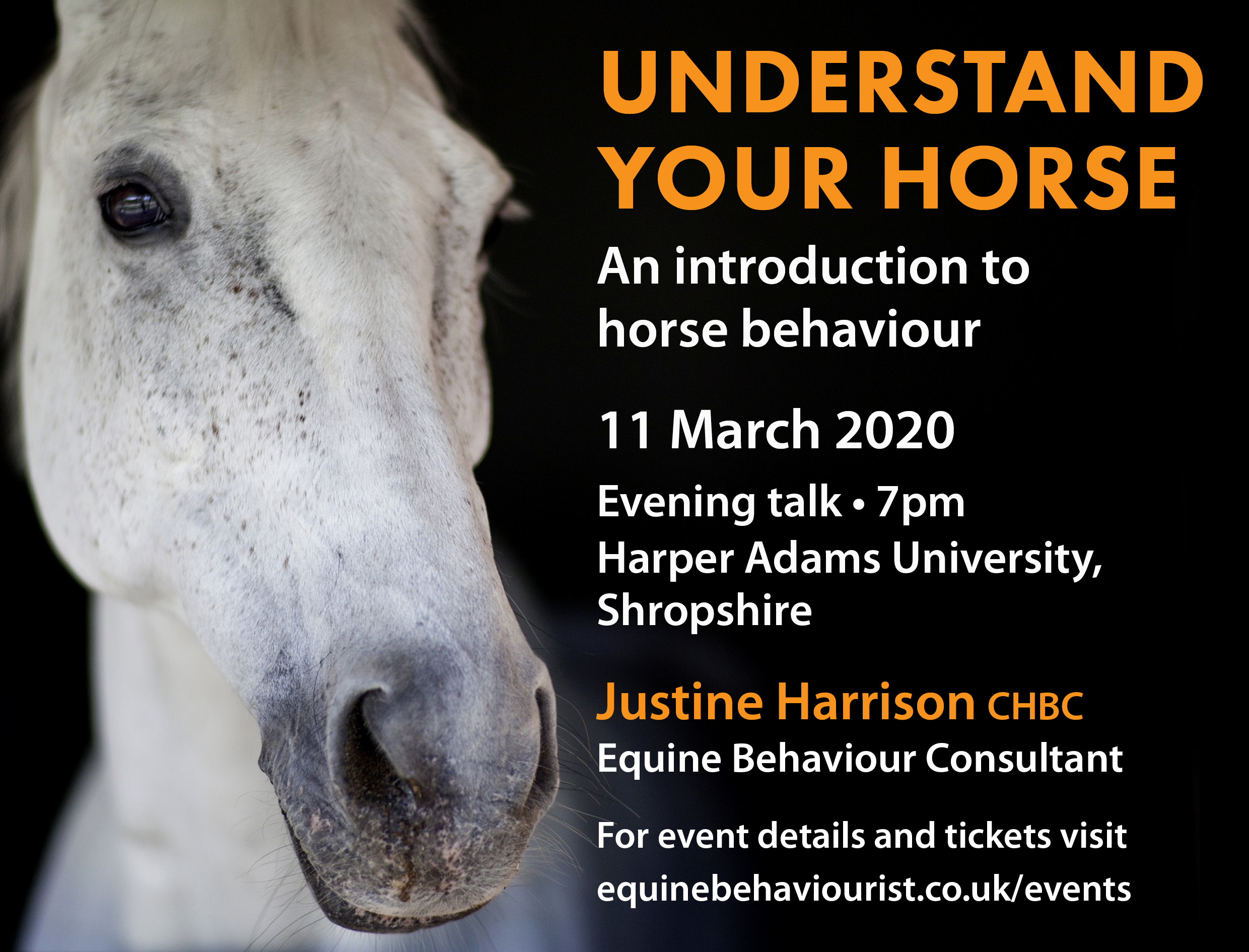 UNDERSTAND YOUR HORSE – Horse behaviour evening talk, Harper Adams  University 