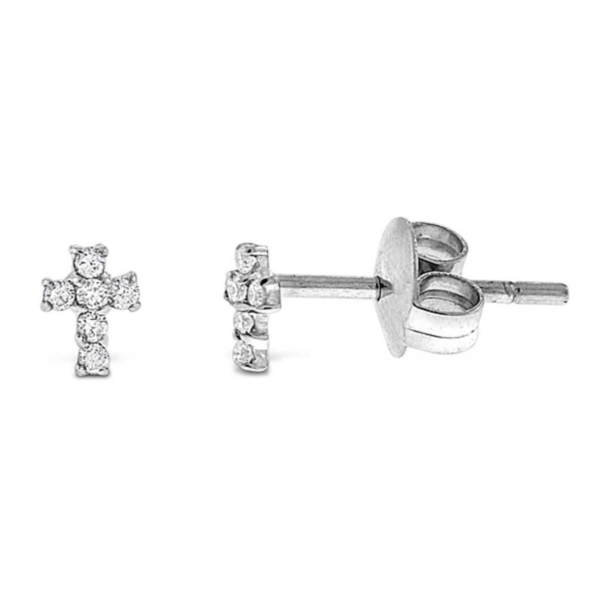 diamond cross stud earrings