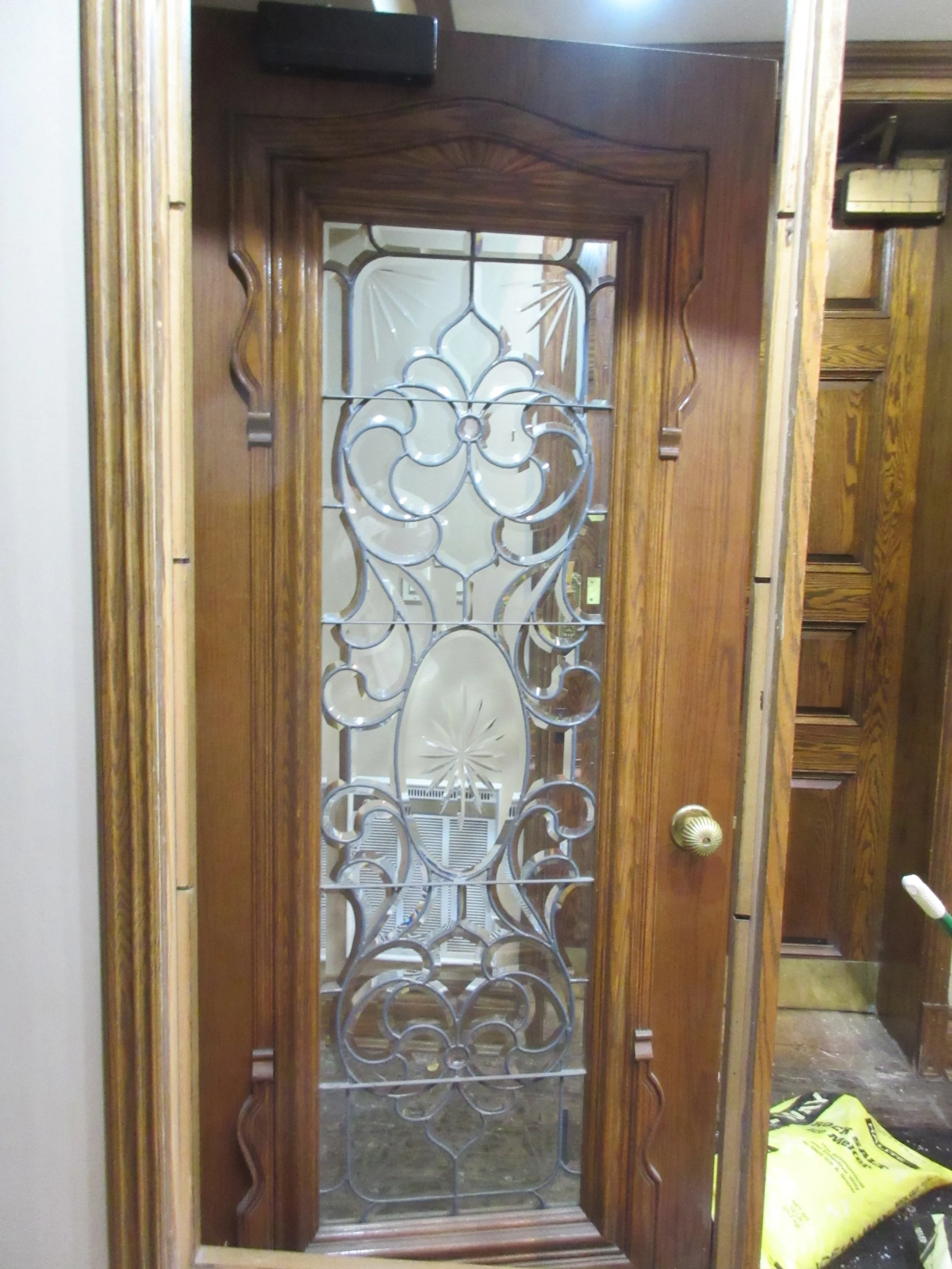 Vintage Oak Leaded Glass Door Murco Recycling