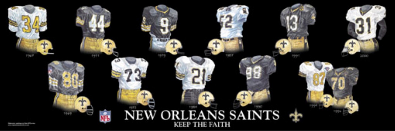 new orleans saints jersey history