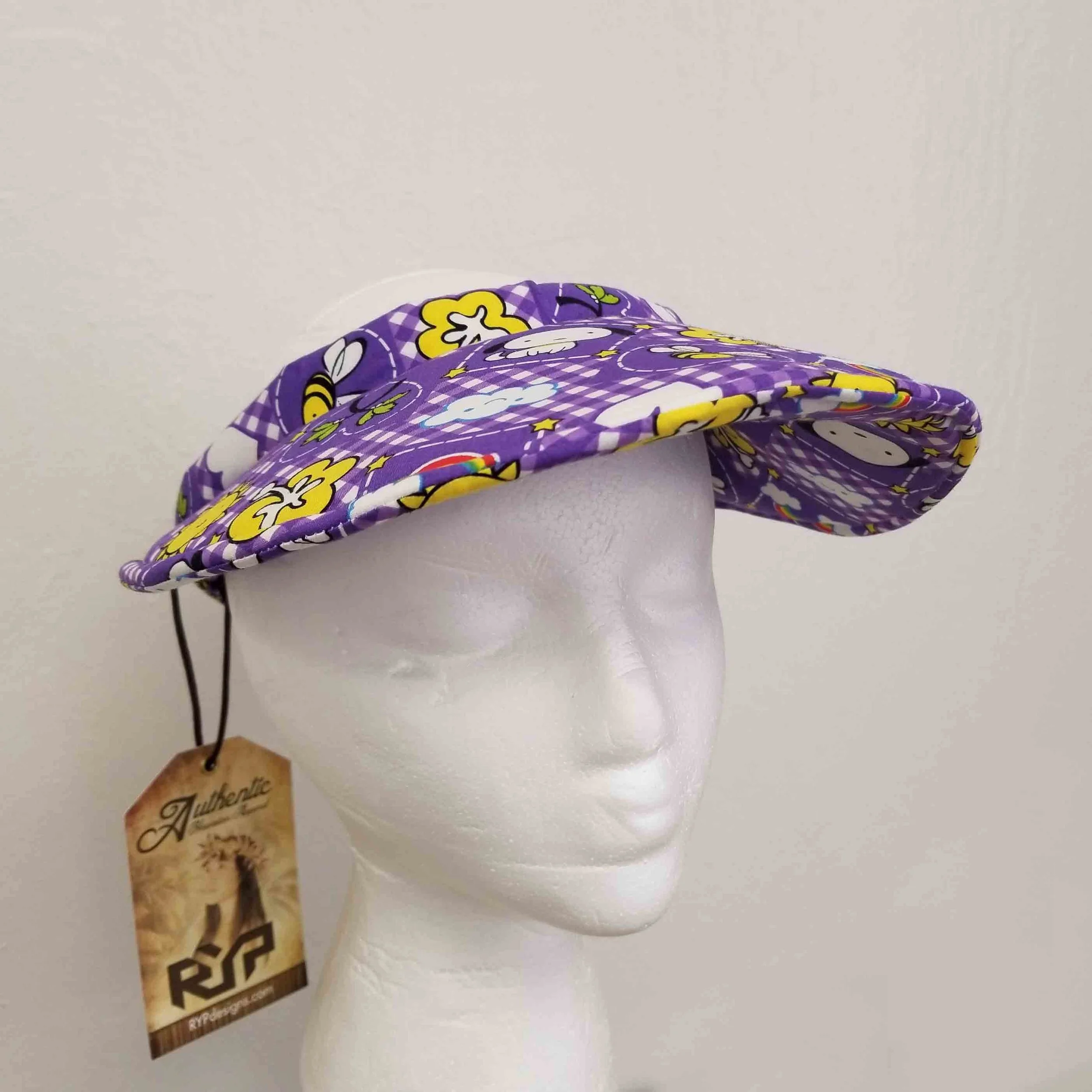 purple visor hat