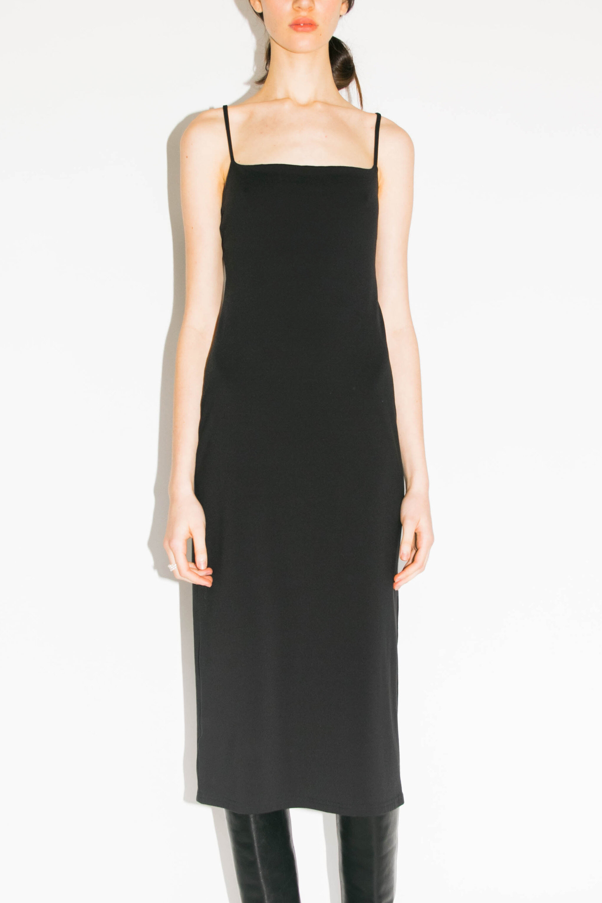 slinky square neck dress
